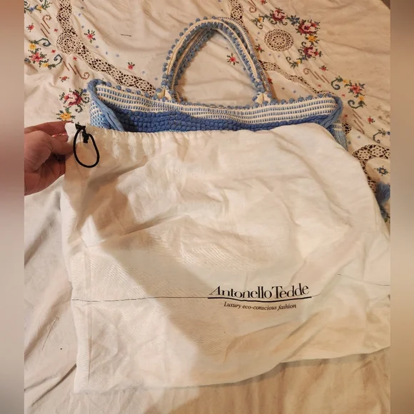 Antonello Tedde Woven Blue And White Large Tote Bag
